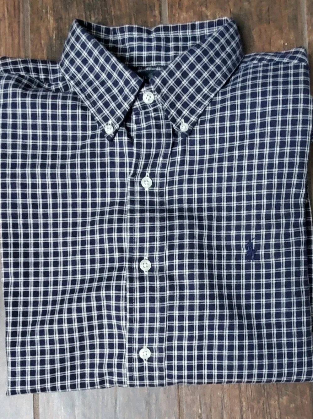 Polo Ralph Lauren Blake Shirt Mens L NavyCheck Pony Embroidery Button Down